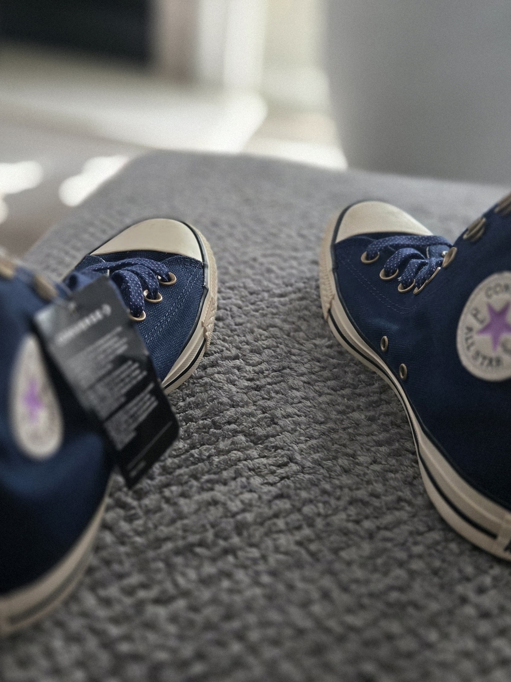 Converse Navy High-Top Canvas Sneakers with Cream Accents